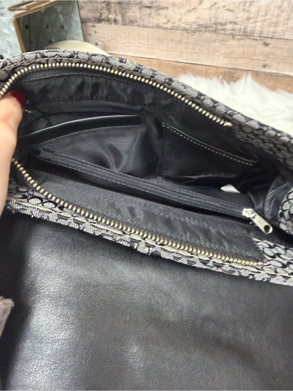 Coach Soho Gray Signature Print Satchel